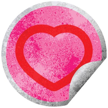 kalp grafik vektör dairesel peeling etiket