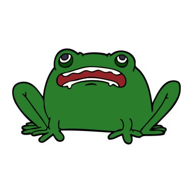 çizgi film doodle kurbağa beyaz arka plan üzerinde