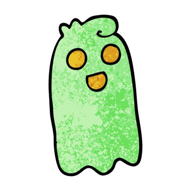 Grunge dokulu illüstrasyon karikatür hayalet