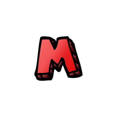 çizgi film doodle harf m