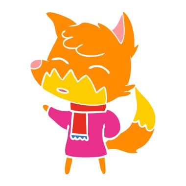 düz renk tarzı çizgi film fox