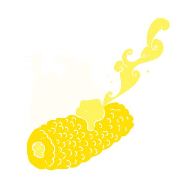 tereyağı ile üzerinde Mısır düz renkli çizimi