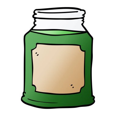 çizgi film doodle sıvı bir kavanoz içinde