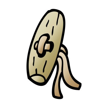 çizgi film doodle eski ahşap düğme 