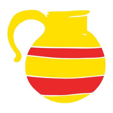 çizgi film doodle çizgili sürahi