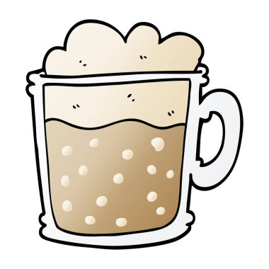 çizgi film doodle köpüklü latte