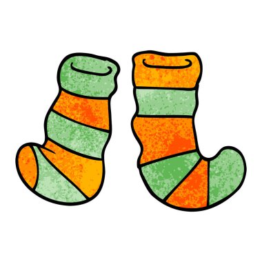 Doodle çorap karikatür, illüstrasyon vektör