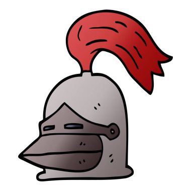 çizgi film doodle şövalye kask