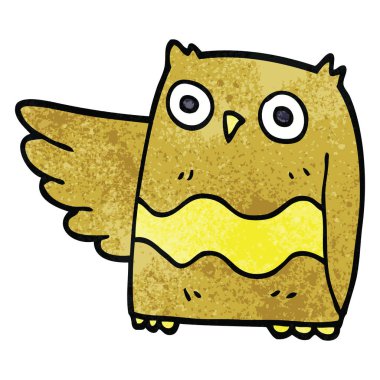 çizgi film doodle mutlu baykuş