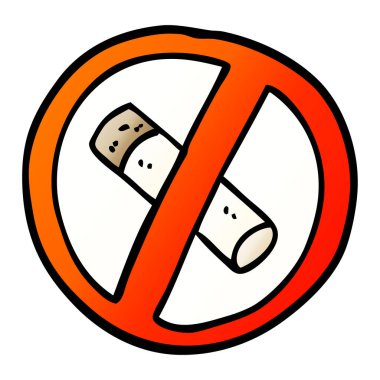 vektör degrade illüstrasyon karikatür yok Sigara İçilmez işareti