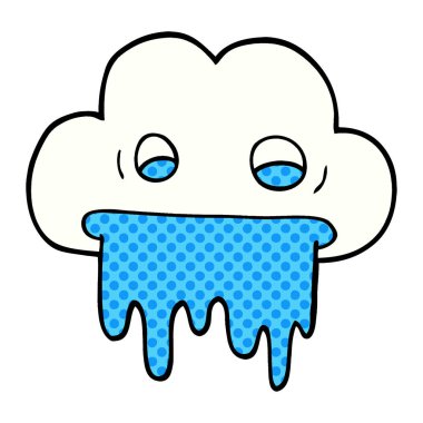 çizgi film doodle yağmur bulutu