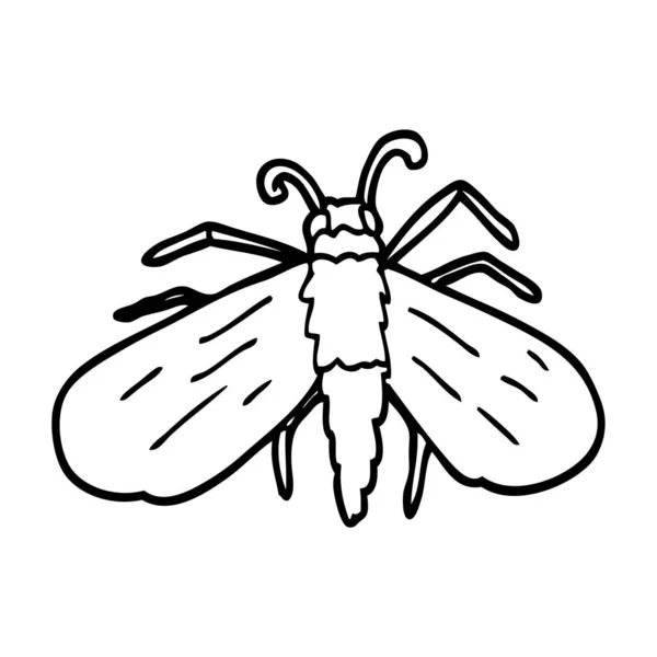 Line Drawing Cartoon Fly — Stock Vector