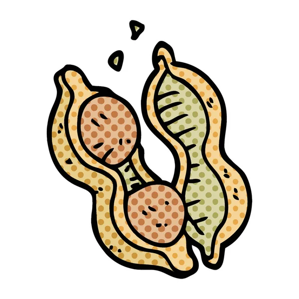 çizgi film doodle beyaz arka plan üzerinde izole fıstık