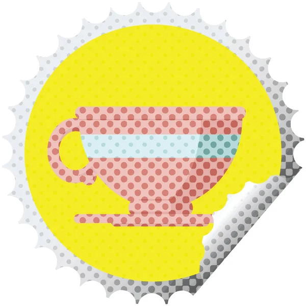 Coffee Cup Graphic Vector Illustration Sticker Stamp — Stock Vector