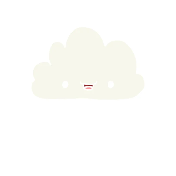 Platt Färg Stil Tecknad Storm Cloud — Stock vektor