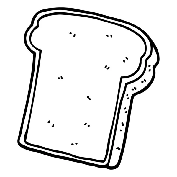 Linienzeichnung Cartoon Scheibe Brot — Stockvektor