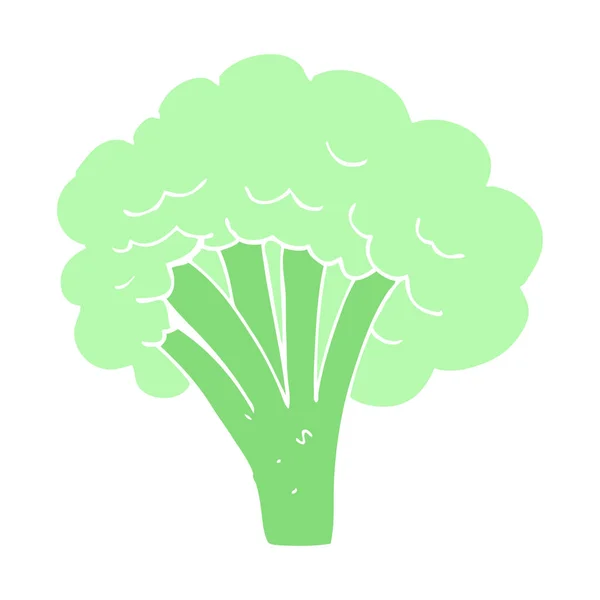 Flat Color Illustration Broccoli — Stock Vector