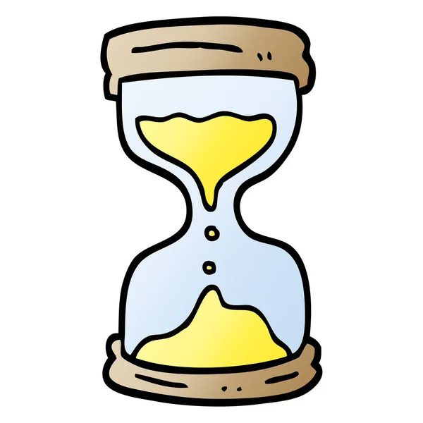 Vector Gradiente Ilustración Dibujos Animados Reloj Arena — Vector de stock