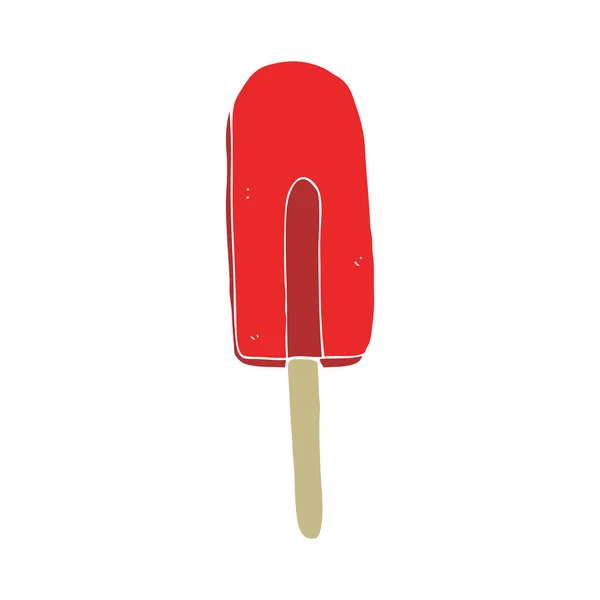 Egale Kleur Stijl Cartoon Ice Lolly — Stockvector