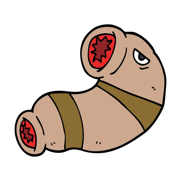 Cartoon Doodle Monster Leech — Stockvector