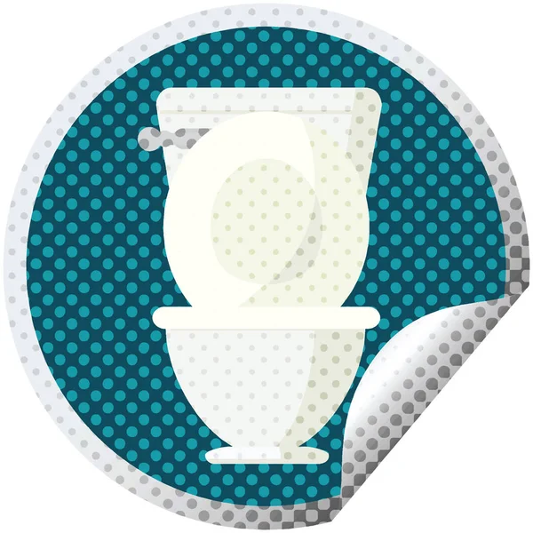 Offene Toilette Grafik Vektor Illustration Rundum Aufkleber — Stockvektor