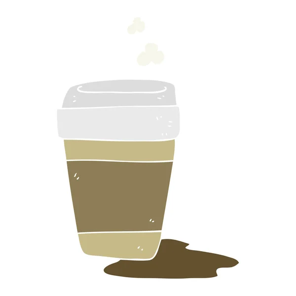 Szalagkábel Színes Illusztráció Csésze Kávé — Stock Vector