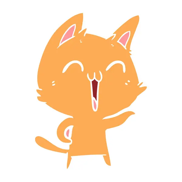 快乐平板彩色动画片猫 — 图库矢量图片