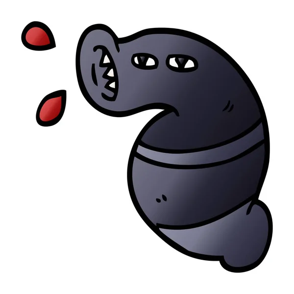 Cartoon Doodle Monster Leech — Stock vektor