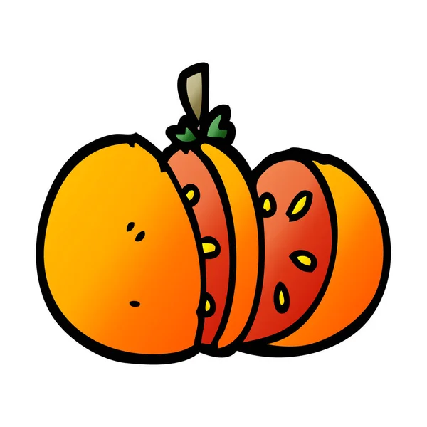 Cartoon Doodle Skär Apelsin — Stock vektor