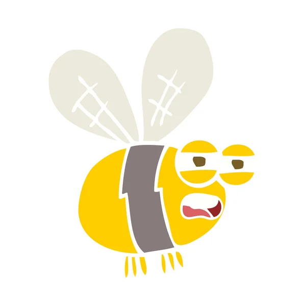 Ilustracja Kolor Płaskie Bee — Wektor stockowy
