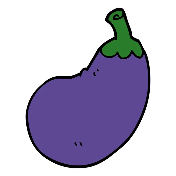 Cartoon Doodle Eggplant Vector Illustration — Stock Vector