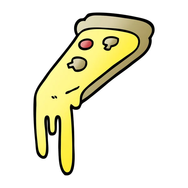 Vektorgradienten Illustration Cartoon Pizza Scheibe — Stockvektor