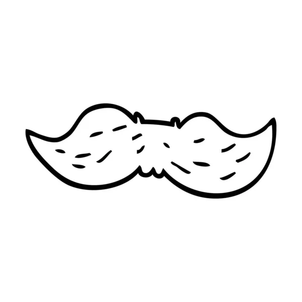 Line Drawing Cartoon Mans Mustache — Stock Vector