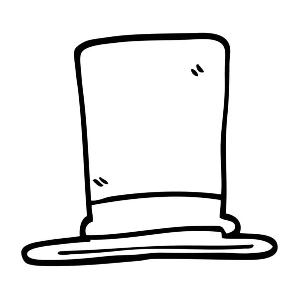Chapéu Superior Desenhos Animados Preto Branco —  Vetores de Stock