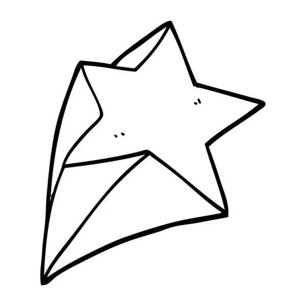 Linha Desenho Desenhos Animados Estrelas — Vetor de Stock