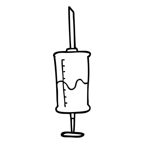 Linjeritning Tecknad Spruta Blod — Stock vektor