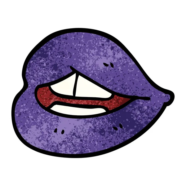 Cartoon Doodle Paarse Lippen — Stockvector