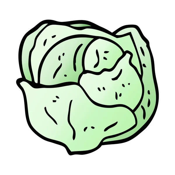 Dibujos Animados Garabato Lechuga Orgánica — Vector de stock