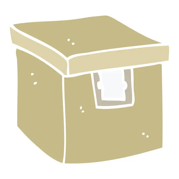 Caja Evidencia Dibujos Animados Ilustración Color Plano — Vector de stock