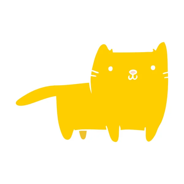 Estilo Cor Plana Desenho Animado Gato —  Vetores de Stock