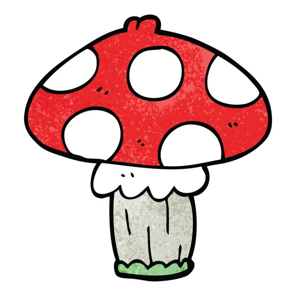 Dessin Animé Doodle Champignon Sur Blanc — Image vectorielle