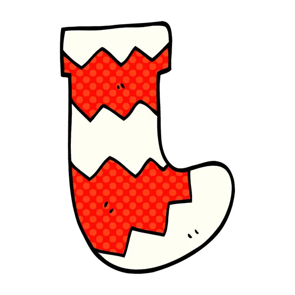 Cartoon Doodle Vánoční Punčocha — Stockový vektor