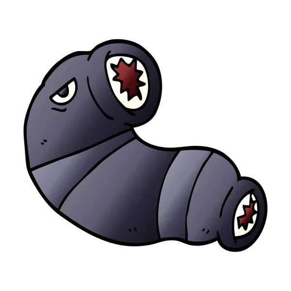 Cartoon Doodle Monster Leech — Stockvector