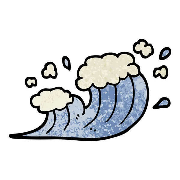 dalga çökmesini grunge dokulu illüstrasyon karikatür