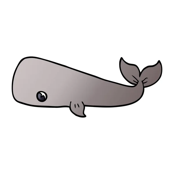 Cartoon Doodle Whale Vektorillustration — Stock vektor