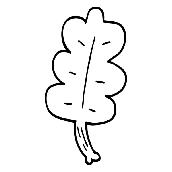 Line Drawing Cartoon Leaf — Stock Vector