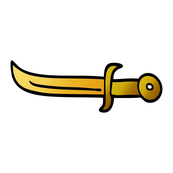 Cartoon Doodle Golden Dagger — Stock vektor