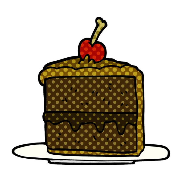 Γελοιογραφία Doodle Κέικ Σοκολάτας — Διανυσματικό Αρχείο