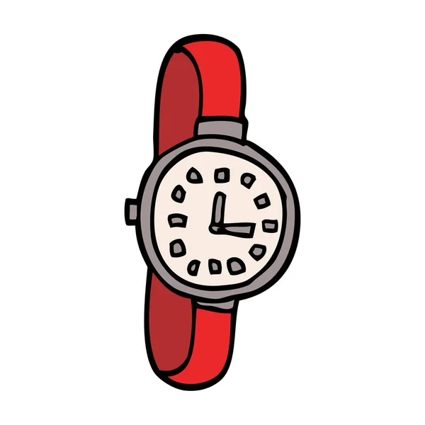 Rajzfilm Doodle Watch Vektoros Illusztráció — Stock Vector