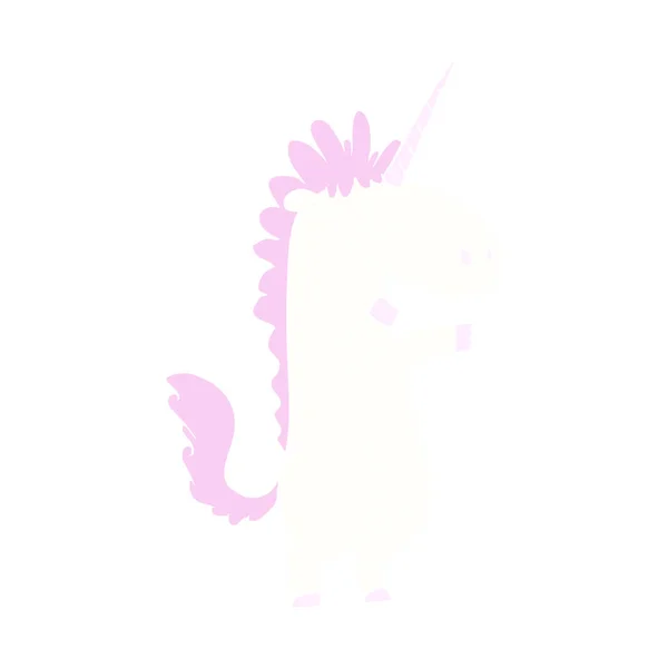 Colore Piatto Stile Cartone Animato Unicorno — Vettoriale Stock